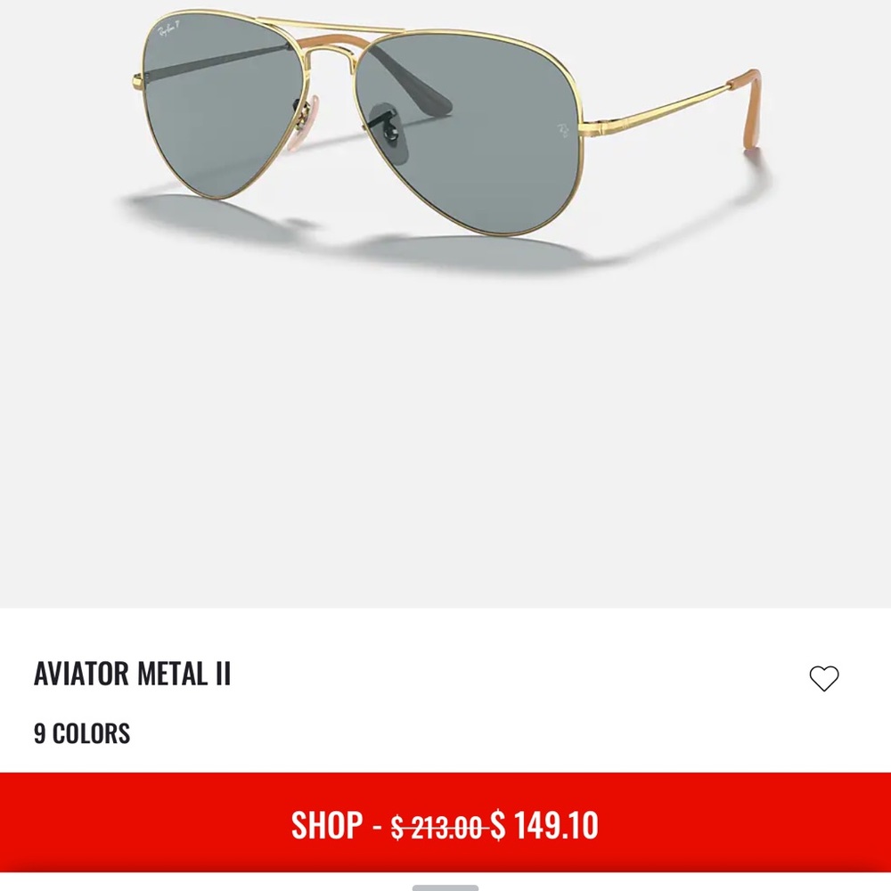 Ray Ban Sunglasses, Made in Italy